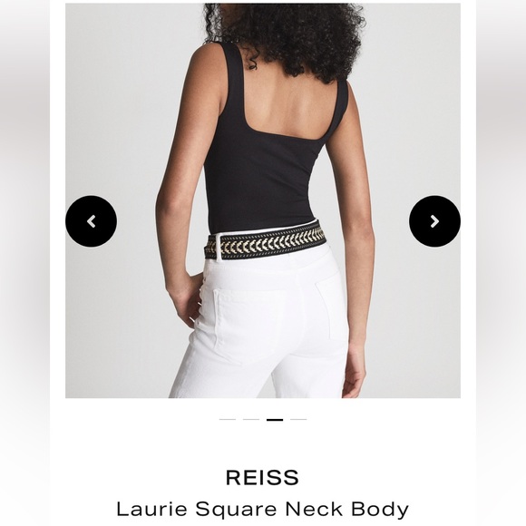 NWT REISS Laurie Square Neck Wide Straps sleeveless jersey Thong bodysuit top - Picture 7 of 17